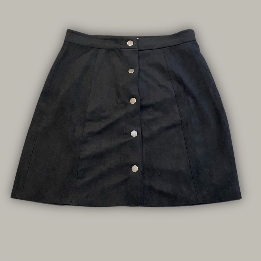 Wilfred Free Black Velvet Button-up Mini Skirt